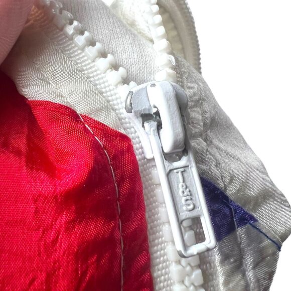 VINTAGE 90’s Windbreaker Track Jacket Longstreet White Petite Women’s Small - Picture 8 of 9